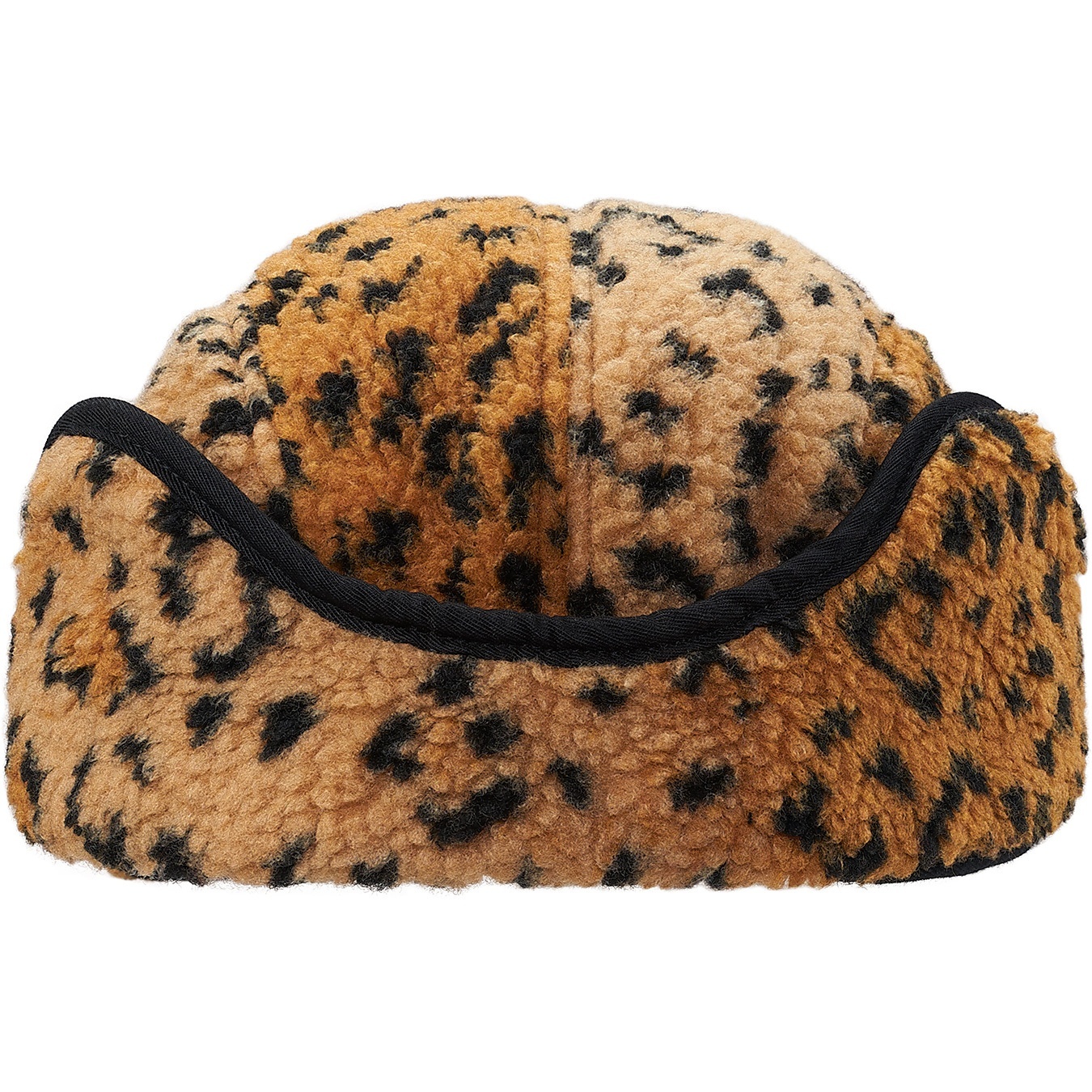 Leopard Polar Fleece Earflap Camp Cap view 3